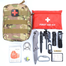 Camping Survival Gear Kit First Aid Survival Kit, Molle Pouch Upgraded Tactical Knife SOS Survival Kit